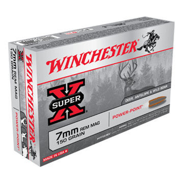 Winchester Super-X 7mm Remington Mag 150 Grain Power-Point Rifle Ammo (20)
