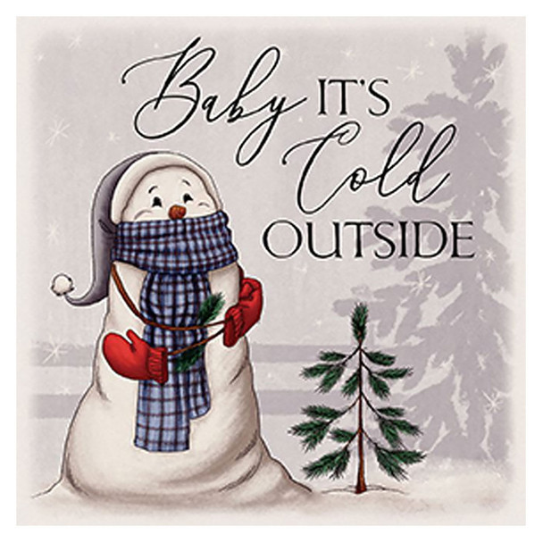 Carson Home Accents Snowman Cold Square Coaster