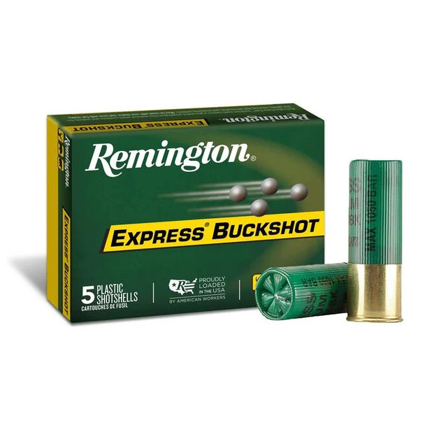 Remington Express Magnum 12 GA 3" #000 Buck 10 Pellet Buckshot Ammo (5)