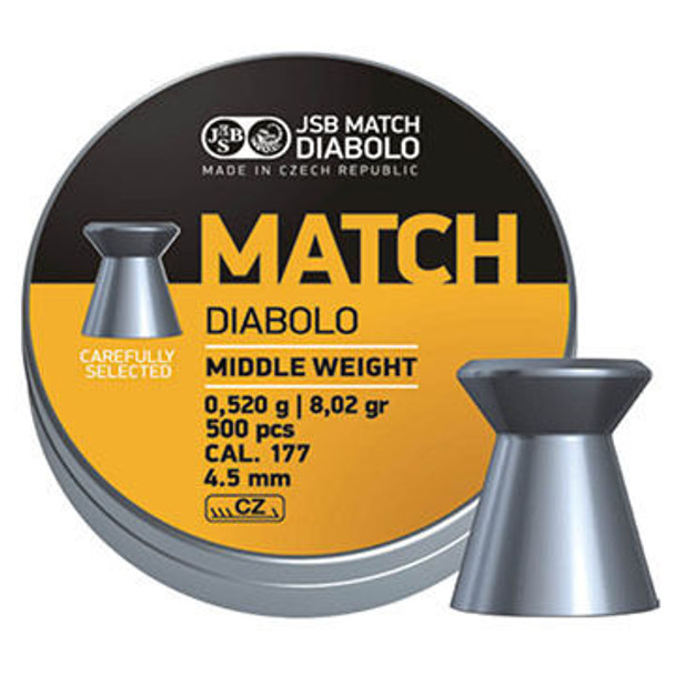 JSB Match Diabolo Yellow Match Midweight 177 Cal. 8.02 Grain Air Gun Pellet (500) JSB Match Diabolo Yellow Match Midweight 177 Cal. 8.02 Grain Air Gun Pellet (500)