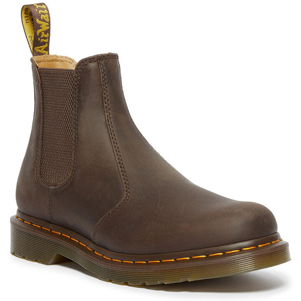 Dr. Martens AirWair Unisex 2976 Yellow Stitch Crazy Horse Leather Chelsea Boot
