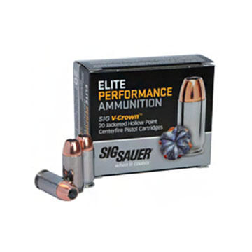 SIG Sauer Elite Performance V-Crown 40 S&W 165 Grain JHP Pistol Ammo (20)