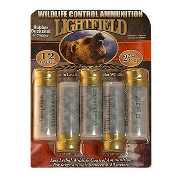 Lightfield Less Lethal Wildlife Control 12 GA 2-3/4" Rubber Buckshot Ammo (5)