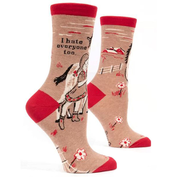 Blue Q Women's I Hate Everyone Too Crew Sock