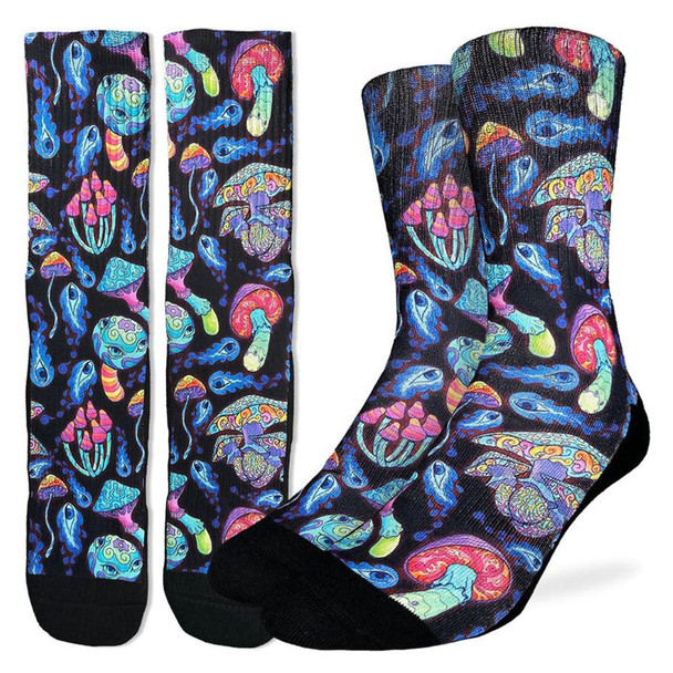 Good Luck Sock Trippy Mushrooms Crew Sock