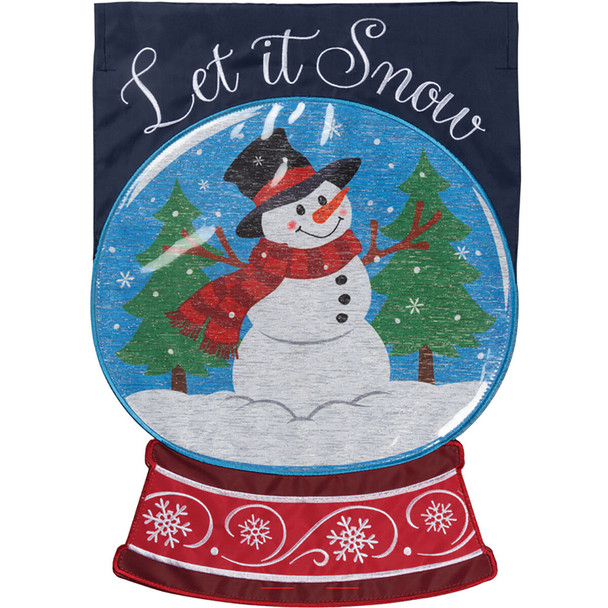 Carson Home Accents Snow Globe Double Applique Garden Flag Carson Home Accents Snow Globe Double Applique Garden Flag