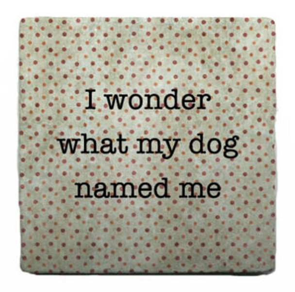 Paisley & Parsley Designs Dog Name Me Marble Tile Coaster
