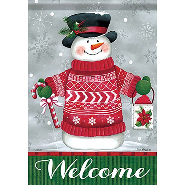 Carson Home Accents Festive Snowman DuraSoft Garden Flag