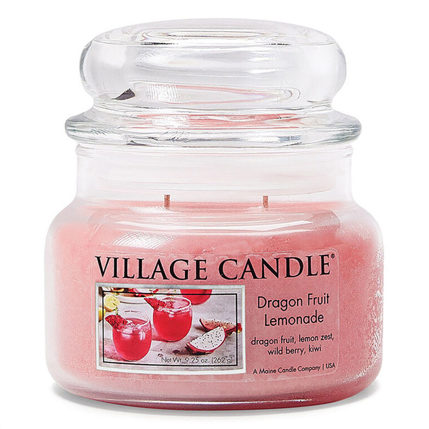 Village Candle Small Glass Jar Candle - Dragon Fruit Lemonade