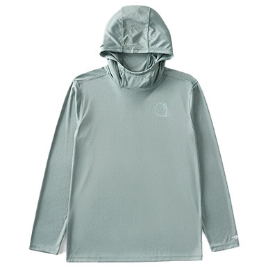 Carhartt Men's Force Sun Defender Lightweight Hooded Logo Graphic Long-Sleeve T-Shirt