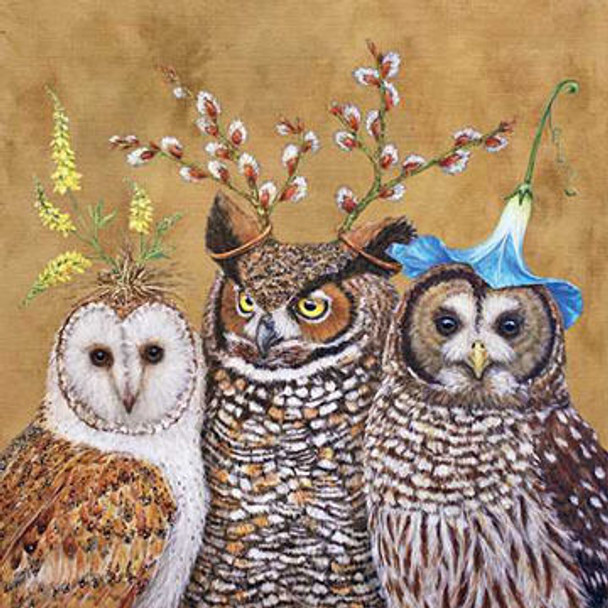 Paperproducts Design Owl Family Beverage Napkin