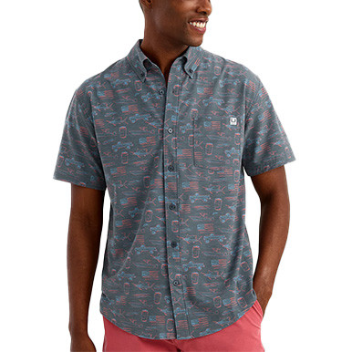 HUK Men's KC Kona Button-Down Shirt