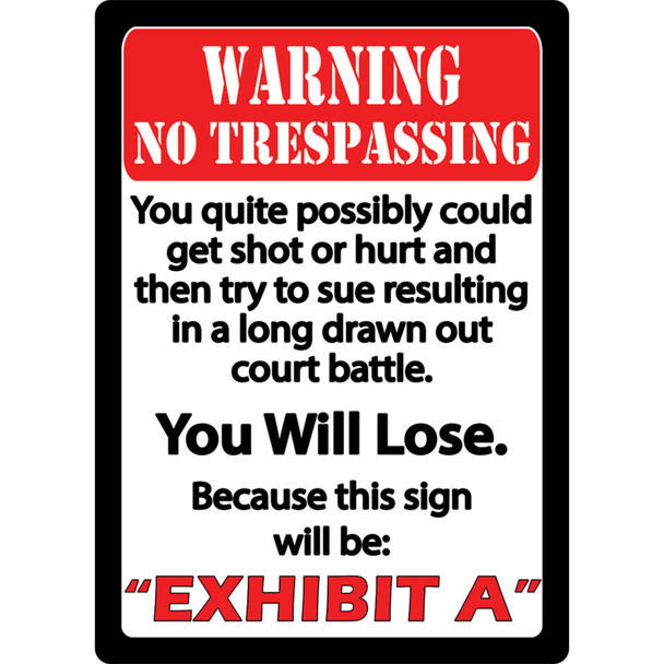 Rivers Edge Exhibit A Embossed Tin Sign