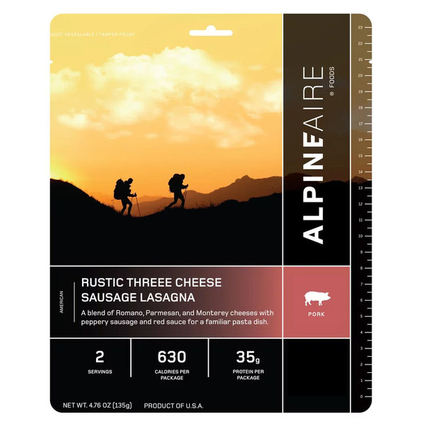 AlpineAire Rustic Three Cheese Sausage Lasagna Meal - 2 Servings