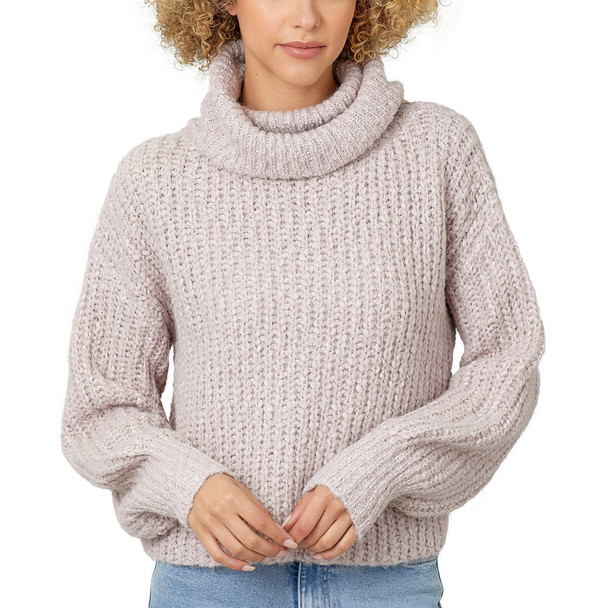 Mystree Women's Turtle Neck Cropped Sweater