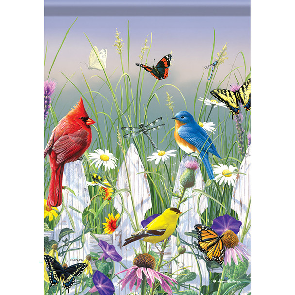 Carson Home Accents Songbird Meadow DuraSoft Garden Flag