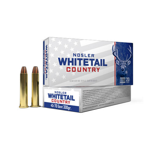 Nosler Whitetail Country 45-70 Government 300 Grain Straight-Wall Ammo (20)