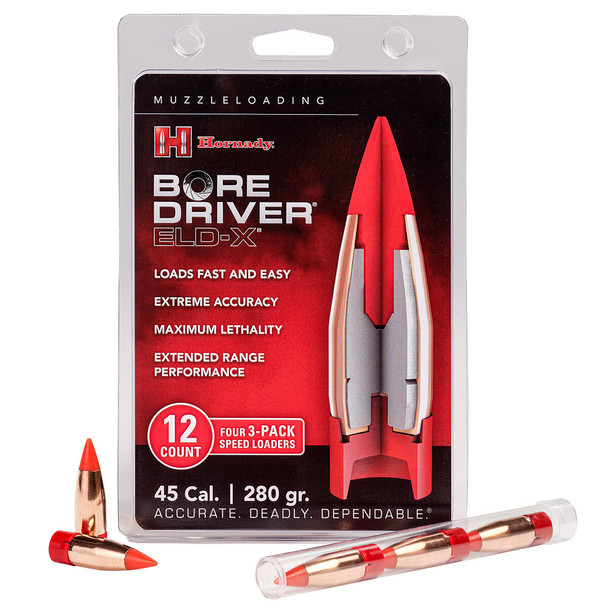 Hornady Bore Driver 45 Cal. 280 Grain .458" ELD-X Handgun Ammo (12)
