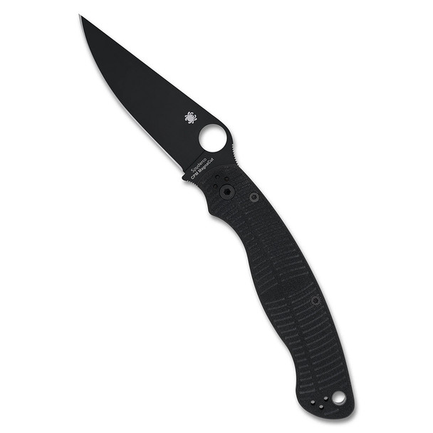 Spyderco Military 2 Salt Black G-10 CPM MagnaCut Black Blade PlainEdge Folding Knife
