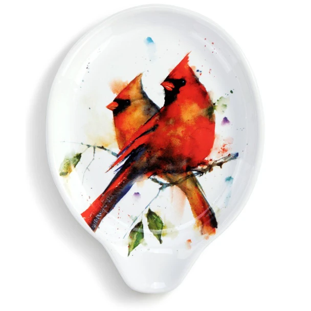 DEMDACO Cardinal Pair Oval Spoon Rest