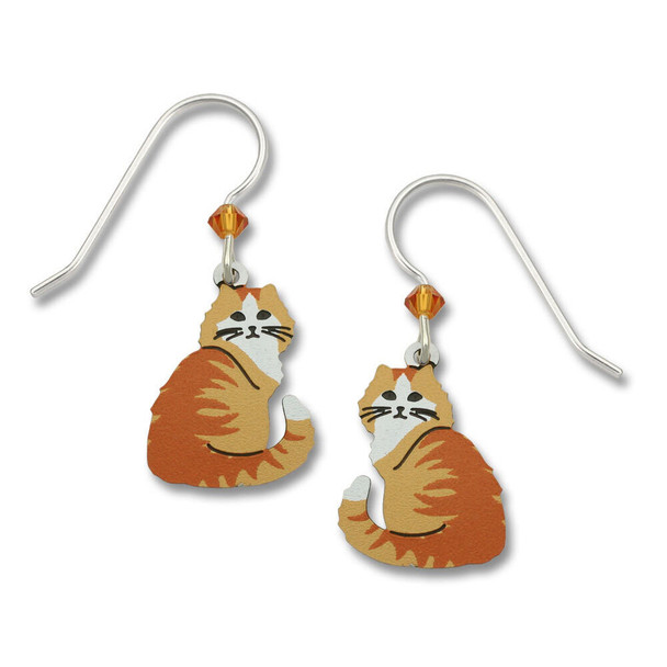 Left Hand Studios Sienna Sky and Adajio Jewelry Women's Bella Orange Tabby Cat Earring
