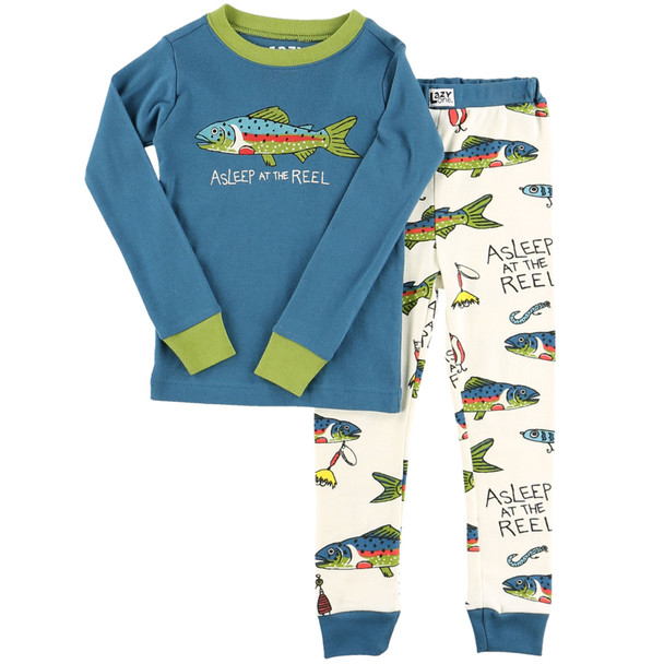 Lazy One Toddler Boy's Asleep At The Reel Pajama Set, 2-Piece