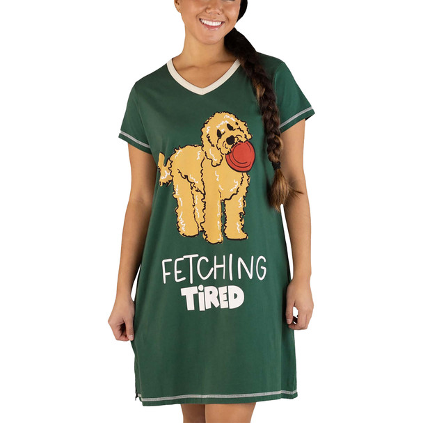 Lazy One Women's Fetching Tired V-Neck Nightshirt