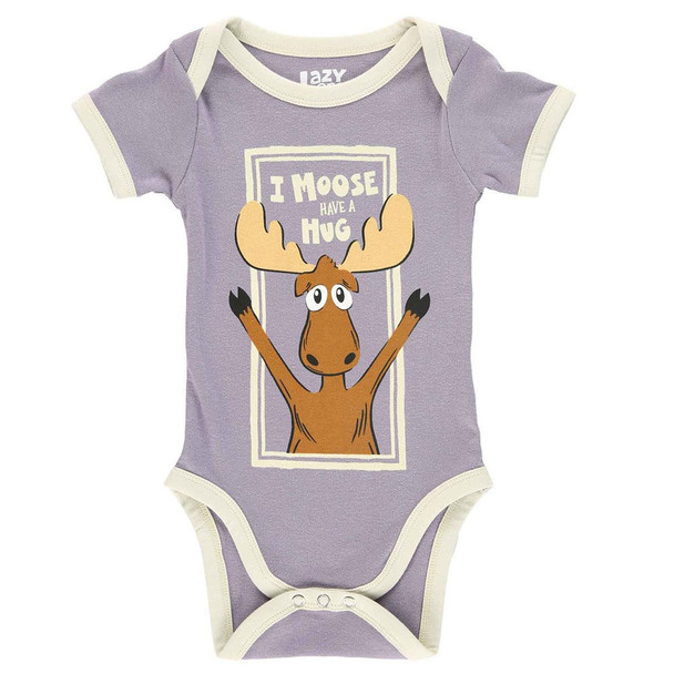 Lazy One Infant Moose Have A Hug Short-Sleeve Creeper Onesie