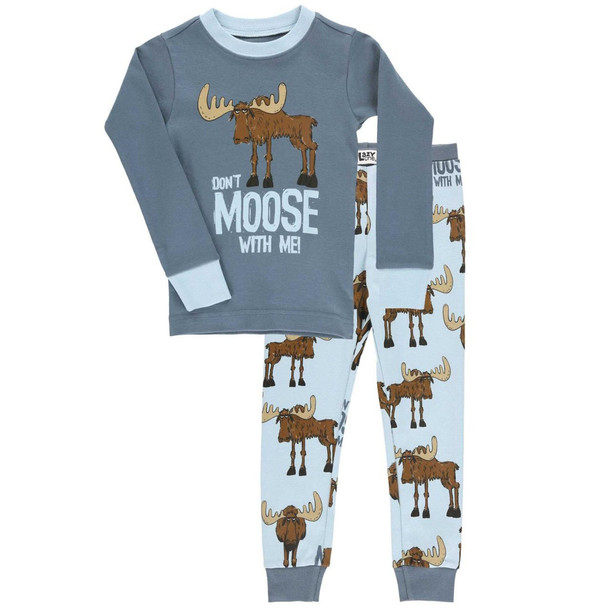Lazy One Boy's Don't Moose With Me Long-Sleeve Pajama Set, 2-Piece Lazy One Boy's Don't Moose With Me Long-Sleeve Pajama Set, 2-Piece