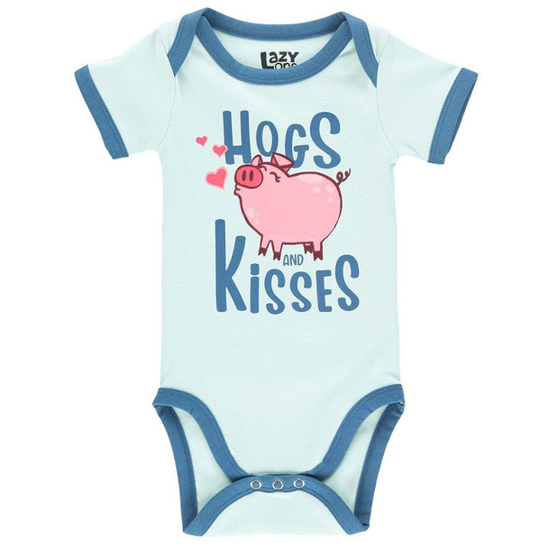 Lazy One Infant Hogs & Kisses Pig Creeper Short-Sleeve Onesie