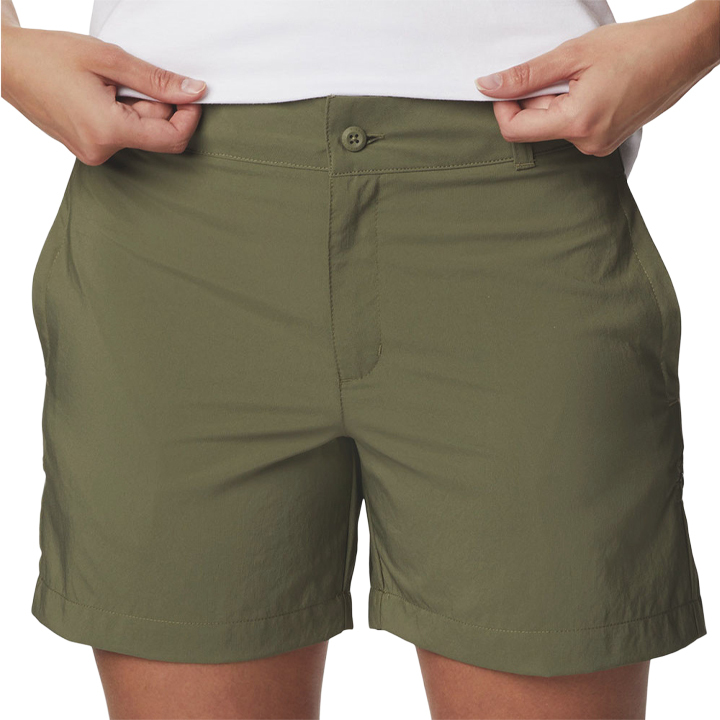 Woman wearing Columbia shorts