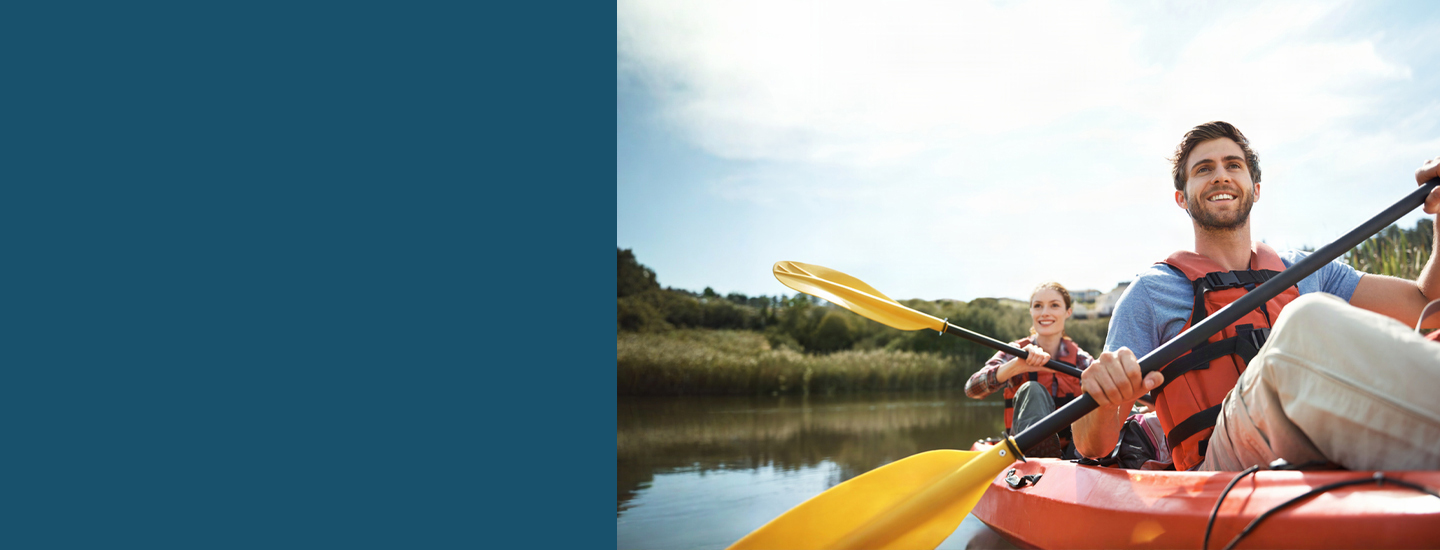 Two people kayaking