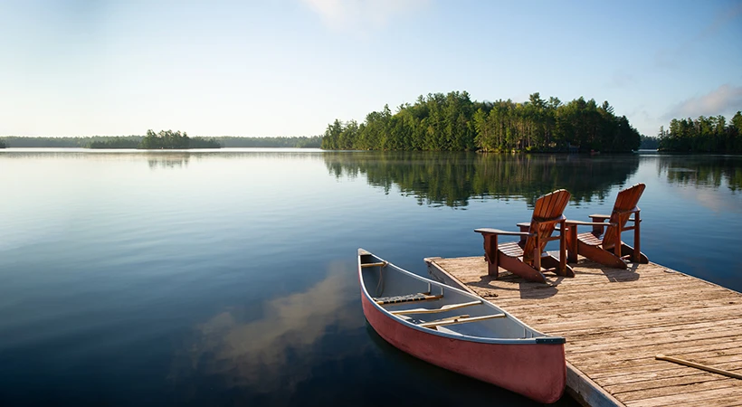 Canoe on the lake