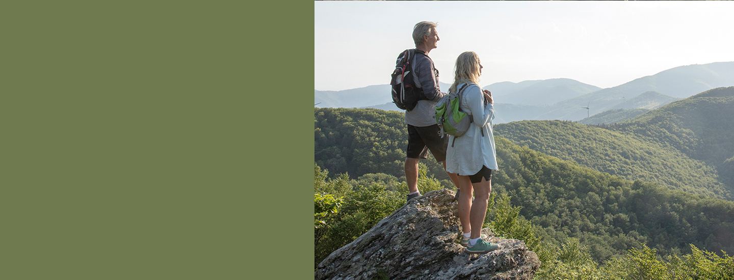 two hikers enjoying the view