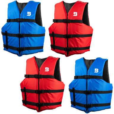 Bluestorm Adult General Foam Life Jacket PFD - 4 Pack - Kittery
