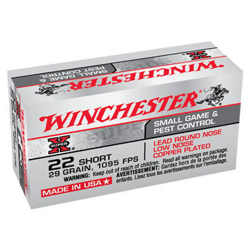 Winchester Super-X 22 Short 29 Grain LRN Ammo (50) - Kittery