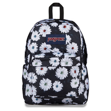 jansport backpack black and whit Superbreak Plus Punk Pansies and a front utility pocket with an organizer JanSport Big Student Black Sketch