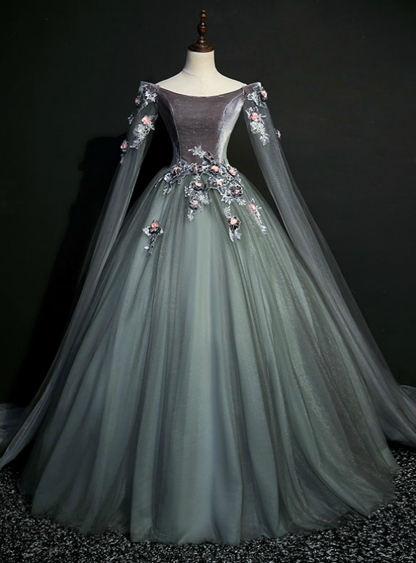 Light Blue Tulle Appliques Off the Shoulder Quinceanera Dress main image 1