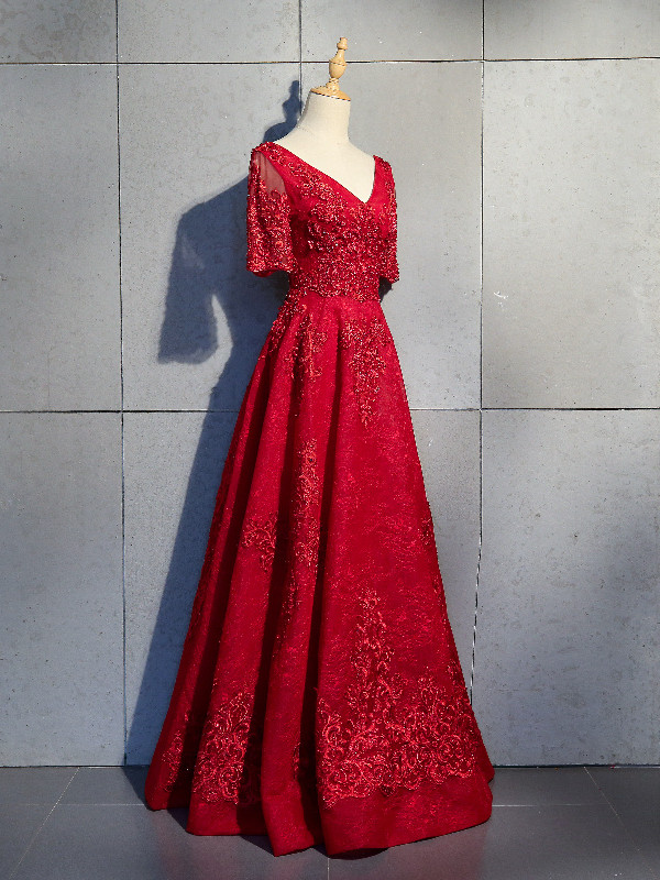 8616 Burgundy Shimmer Tulle Dress