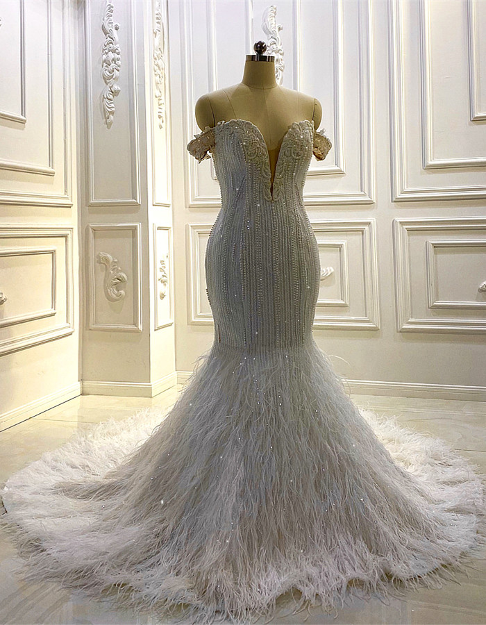 White sequines lady girl women princess bridesmaid banquet party wedding bridal dress gown