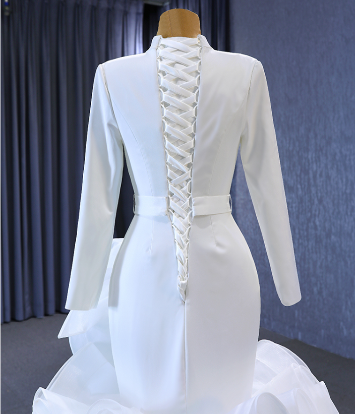 White Mermaid Long Wedding Dress main image 0