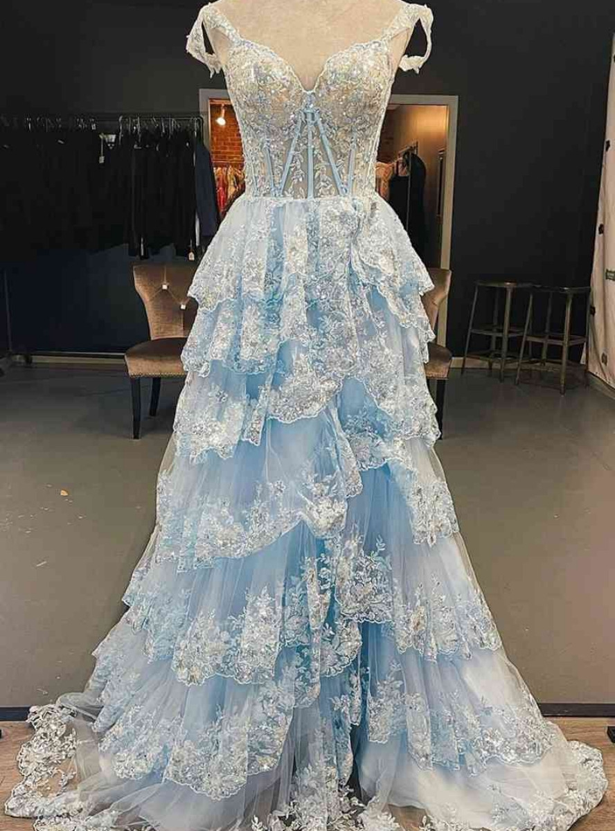 Glitter Lilac Sequin Tulle Beaded Mermaid Slit Evening Dress Off The Shoulder Tulle Appliques Prom Dress Y8632