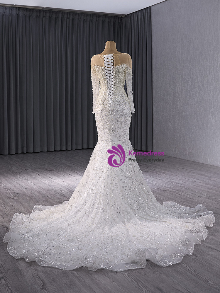 Charming White Simple Sexy Mermaid Women Elegant Long Wedding Party Bridesmaid Dresses, WG79