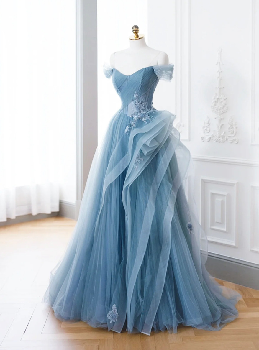 Ball Gown Tulle Appliques Prom Dress LBQ1036 main image 1