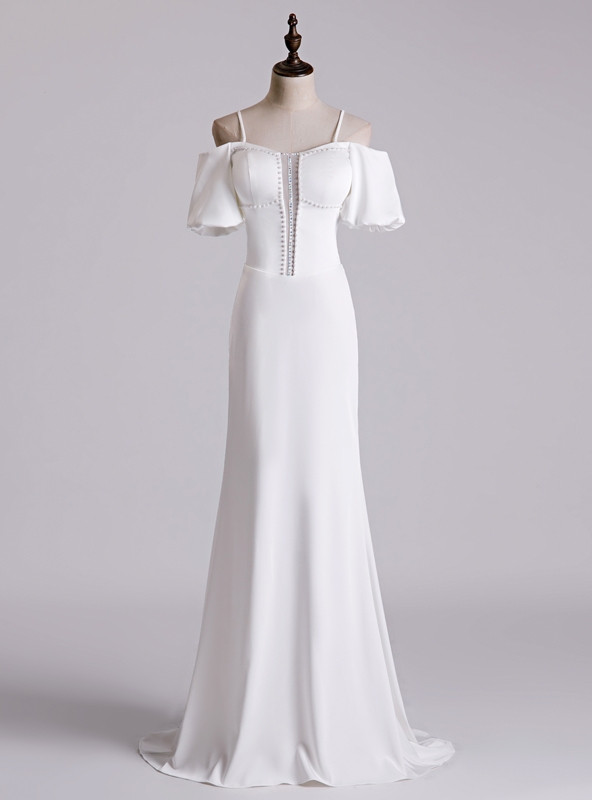 Gorgeous White V-Neck Sleeveless Prom Dress Mermaid Lace Bottom Flowers