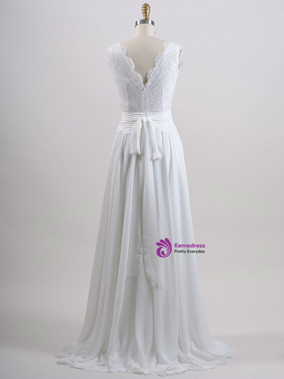 Chiffon Wedding Gown A line Summer Wedding Dress Lace Bridal Dress