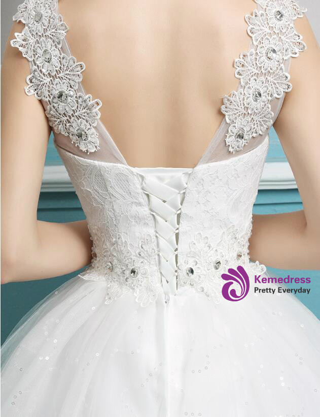 Charming White Tulle Wedding Dress,White Bridal Dress ,Y2531