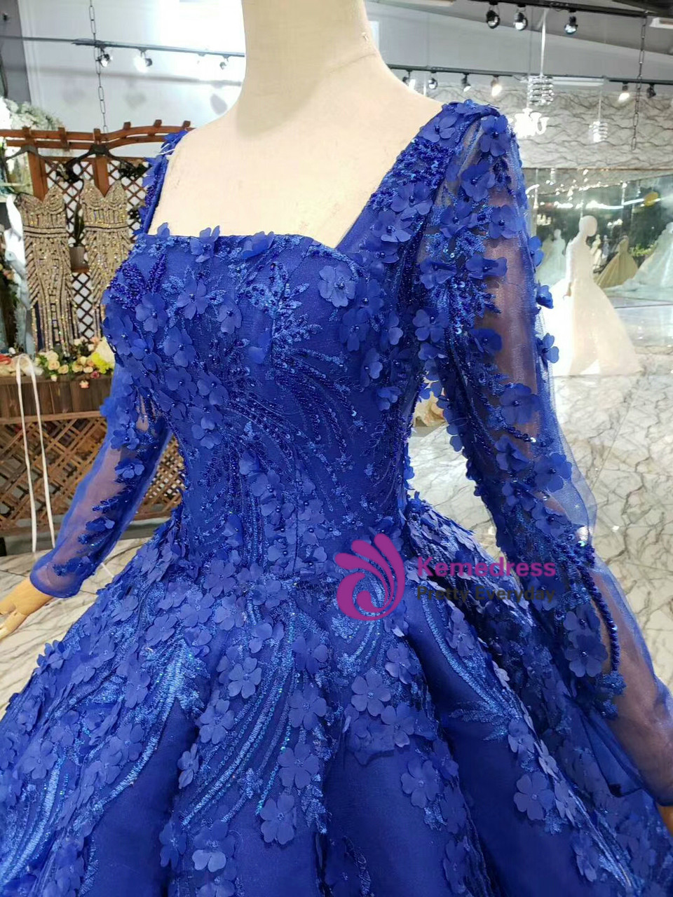 long sleeved pink dress LaDivine 7475 Formal Long Sleeve Dress Evening Gown