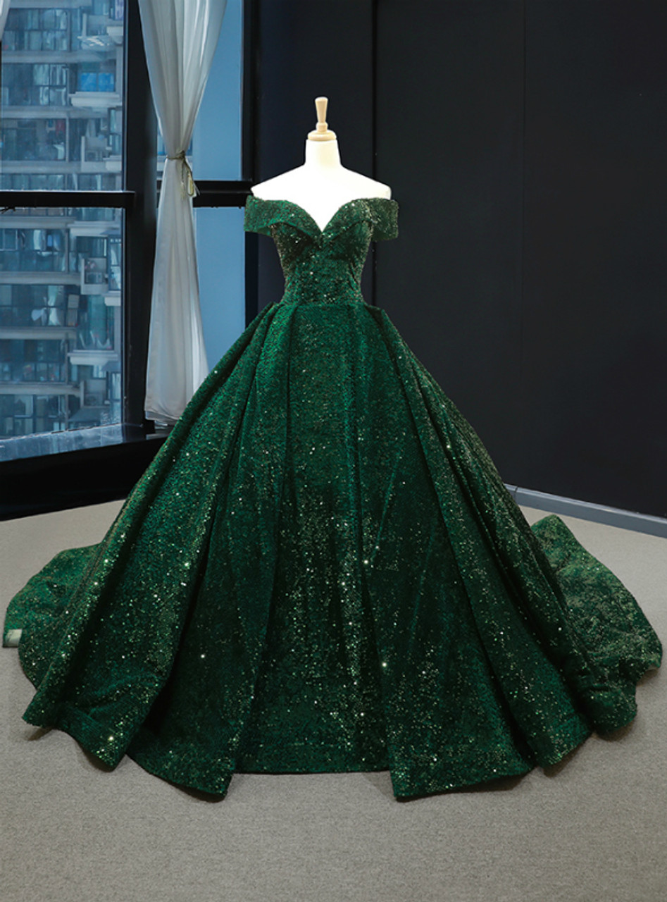 green ball gown