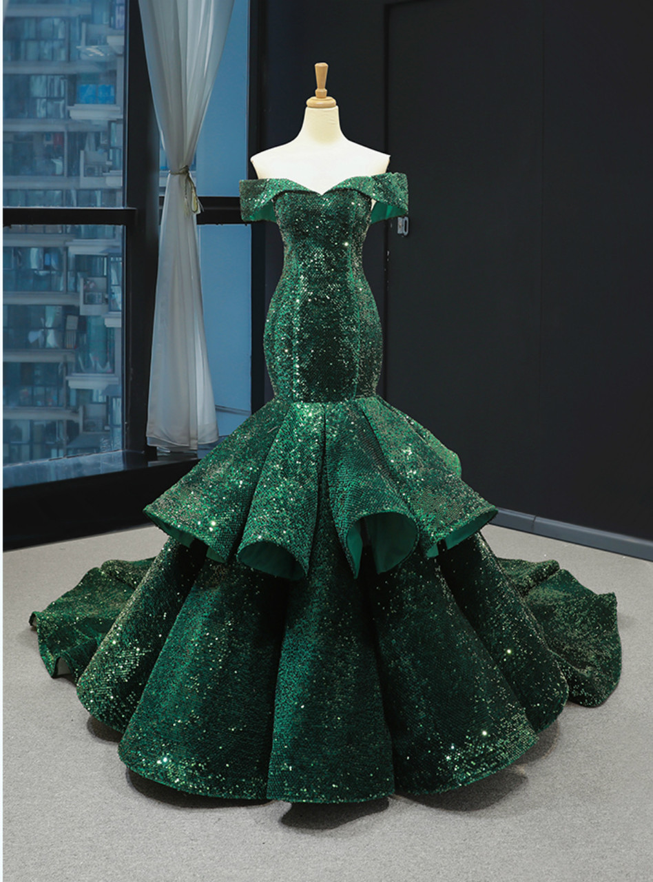 green mermaid gown